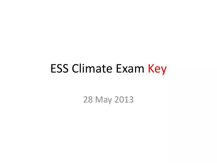 ess climate exam key