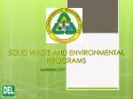 SOLID WASTE AND ENVIRONMENTAL PROGRAMS - slide 1