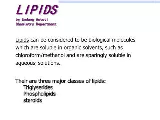 LIPIDS by Endang Astuti Chemistry Department