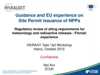 Guidance and EU experience on Site Permit issuance of NPPs