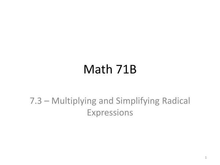 math 71b
