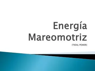 energ a mareomotriz tidal power
