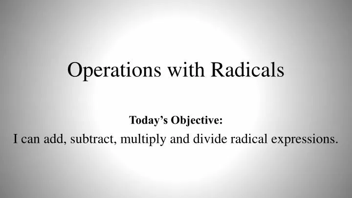 operations with radicals