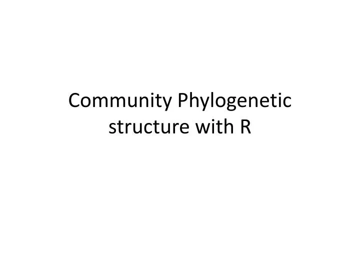 community phylogenetic structure with r