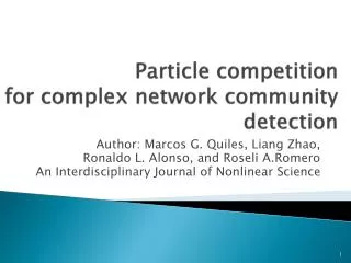 Particle competition for complex network community detection