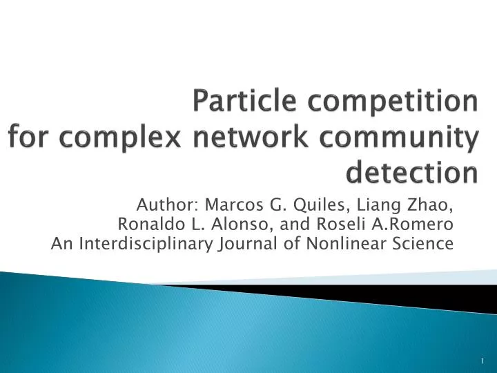 particle competition for complex network community detection