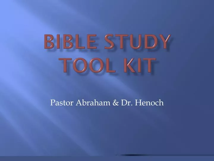 bible study tool kit