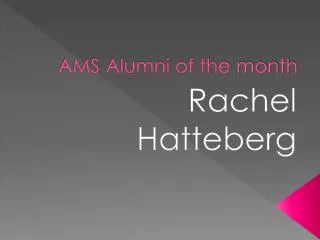 AMS Alumni of the month