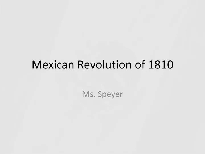 mexican revolution of 1810