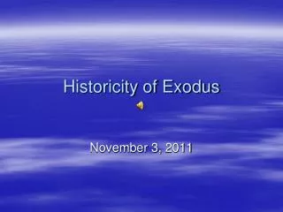 Historicity of Exodus