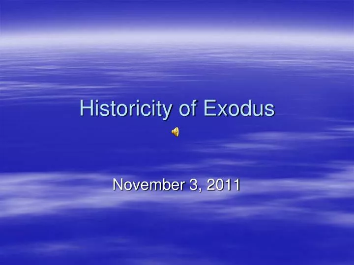 historicity of exodus