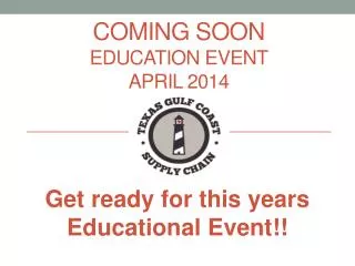 coming soon Education event april 2014