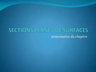 sections planes de surfaces