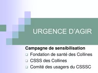 urgence d agir