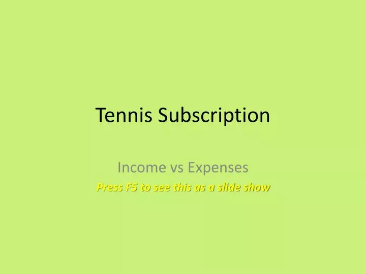 tennis subscription