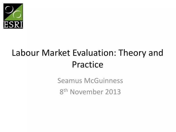 labour market evaluation theory and practice