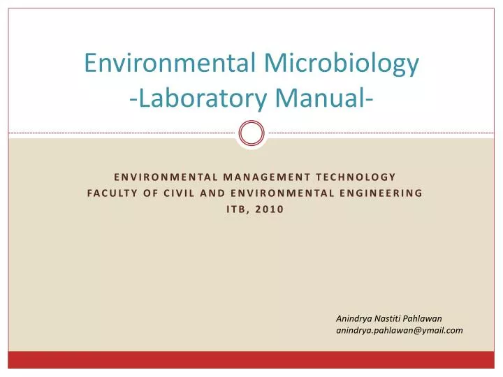 environmental microbiology laboratory manual