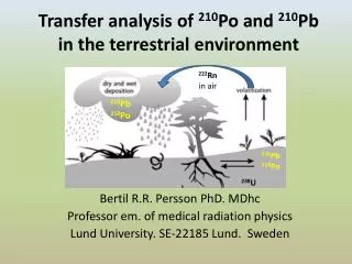 Transfer analysis of 210 Po and 210 Pb in the terrestrial environment
