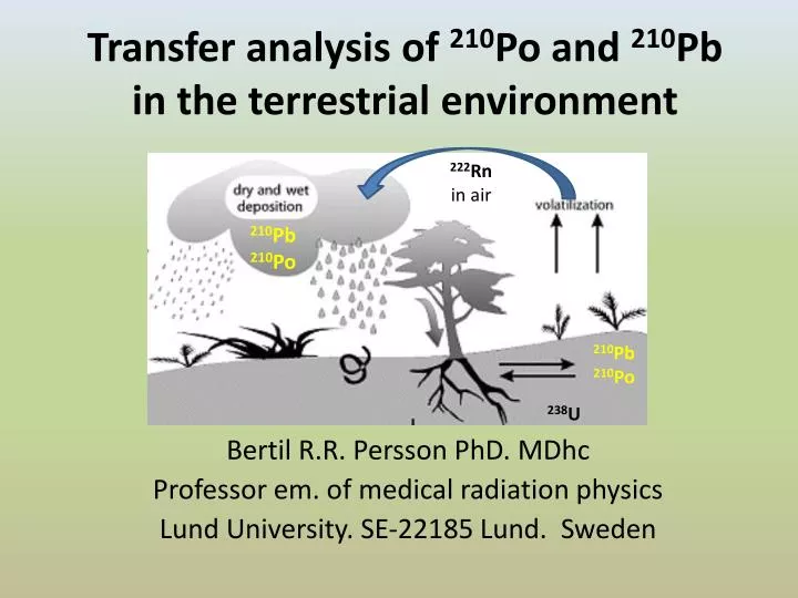 transfer analysis of 210 po and 210 pb in the terrestrial environment