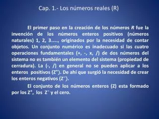 cap 1 los n meros reales r
