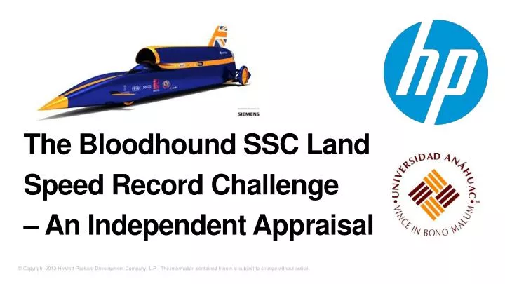 the bloodhound ssc land speed record challenge an independent appraisal