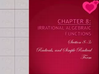 CHAPTER 8: Irrational algebraic functions