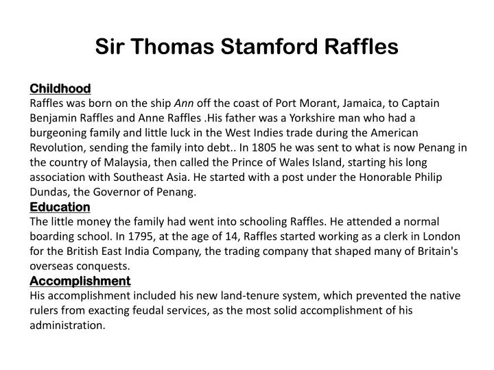 sir thomas stamford raffles