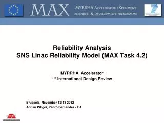 Reliability Analysis SNS Linac Reliability Model (MAX Task 4.2)