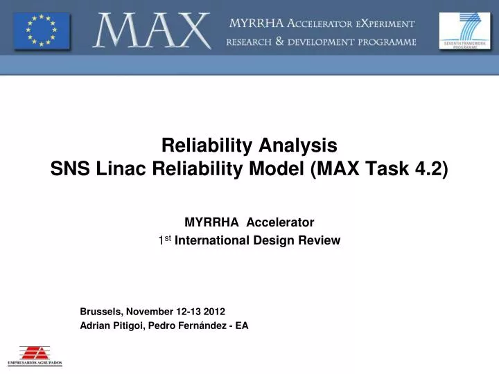 reliability analysis sns linac reliability model max task 4 2