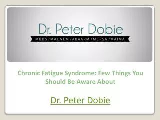 Chronic Fatigue Syndrome: Few Things You Should Be Aware Abo