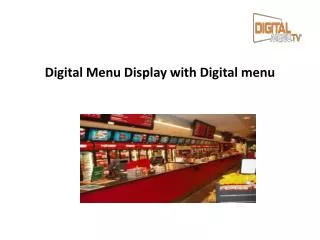 Digital Menu Display with Digital menu