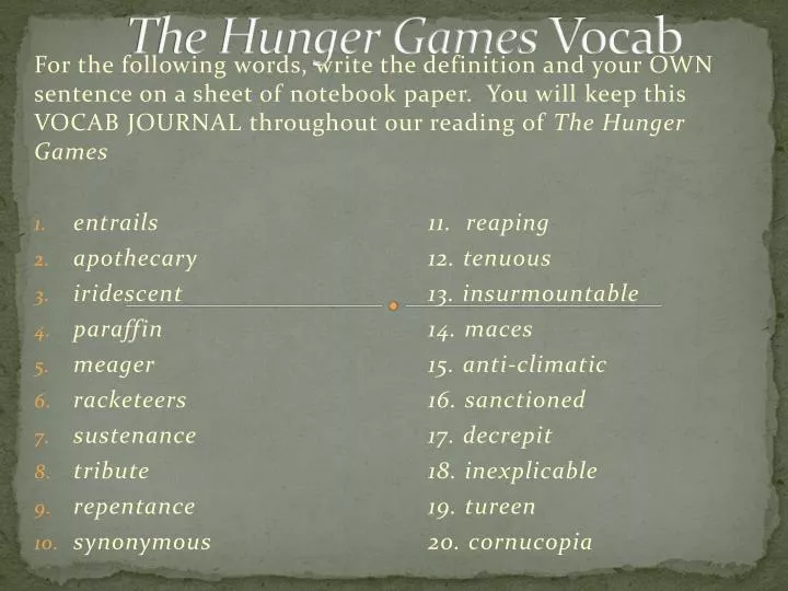 the hunger games vocab
