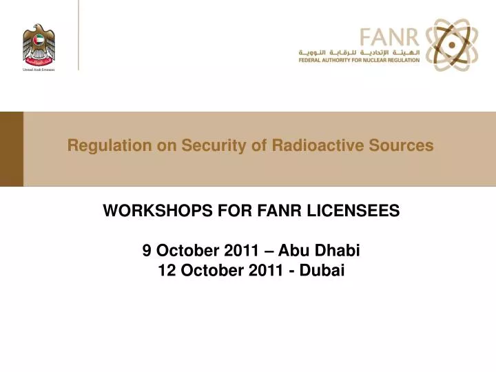 regulation on security of radioactive sources