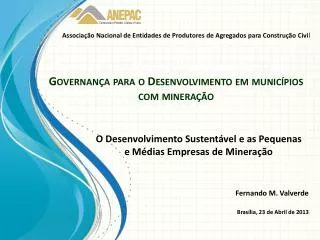 governan a para o desenvolvimento e m munic pios com minera o