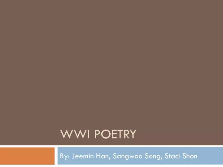 wwi poetry
