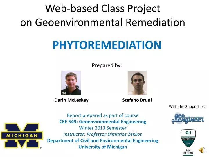 web based class project on geoenvironmental remediation