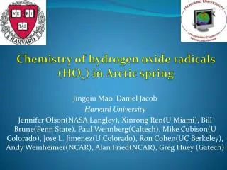 Chemistry of hydrogen oxide radicals ( HO x ) in Arctic spring