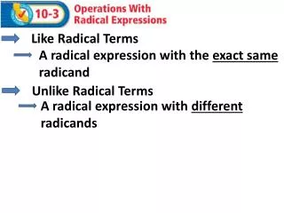 Like Radical Terms