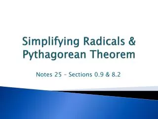 simplifying radicals pythagorean theorem