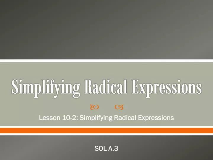 simplifying radical expressions
