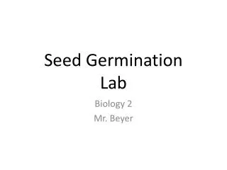 Seed Germination Lab