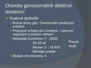 choroby gonozom ln d di n recesivn