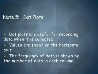 Note 5: Dot Plots