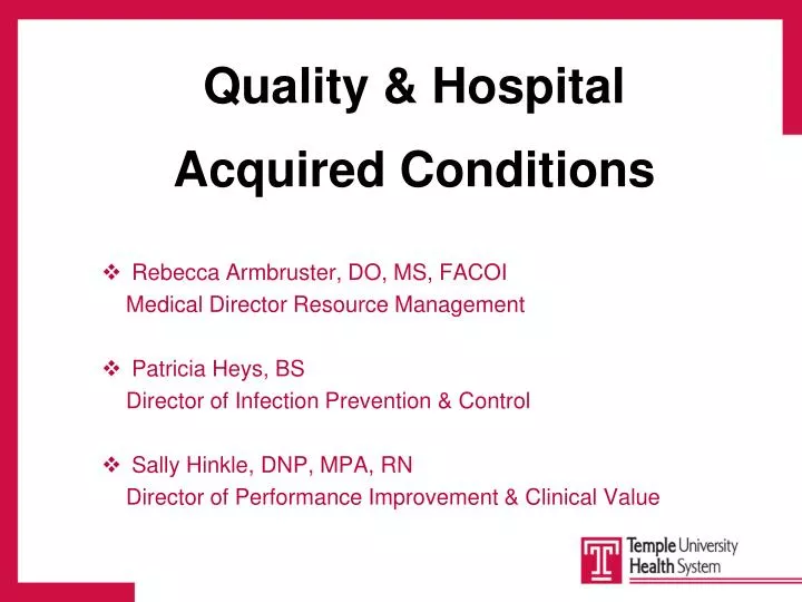 quality hospital acquired conditions