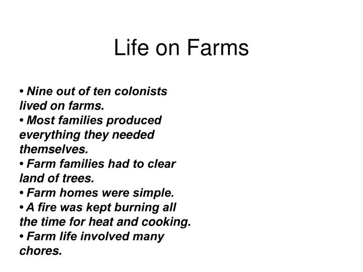 life on farms