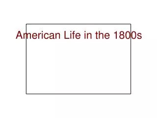 American Life in the 1800s
