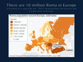 Population of France in 2008 = 62.25 million 400,000 Roma in France today i.e. about 0.65%