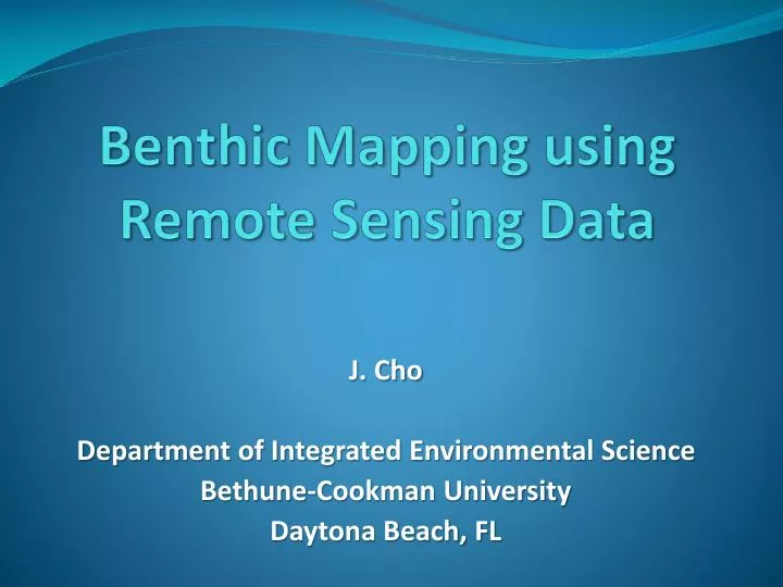 benthic mapping using remote sensing data