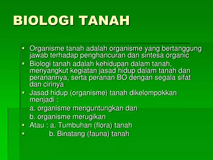 biologi tanah