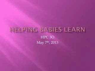 helping babies learn